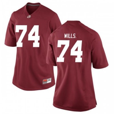 Women's Alabama Crimson Tide #74 Jedrick Wills Jr. Crimson Game NCAA College Football Jersey 2403PCZT5